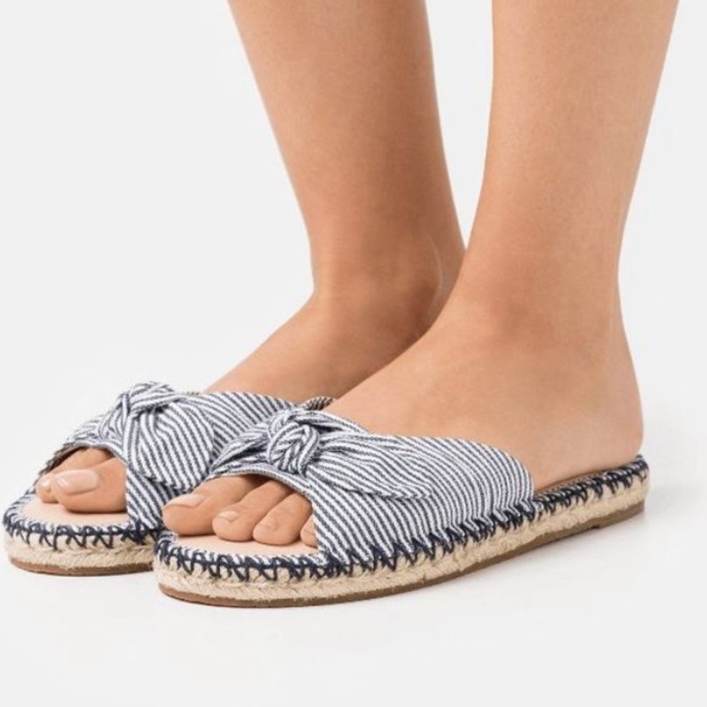 NWT Kate Spade New York Women's Saltie Shore Sandals - Blue white Stripe…